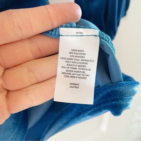 New Halogen Bright Blue Velour Half Sleeve Blouse - Picture 4 of 9